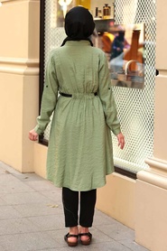 Vert Amande - Nayla Collection - Tunique Hijab - 39470CY - Thumbnail
