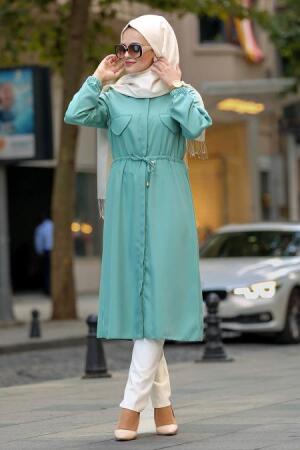Vert Amande- Nayla Collection - Tunique Hijab 53201CY - 1