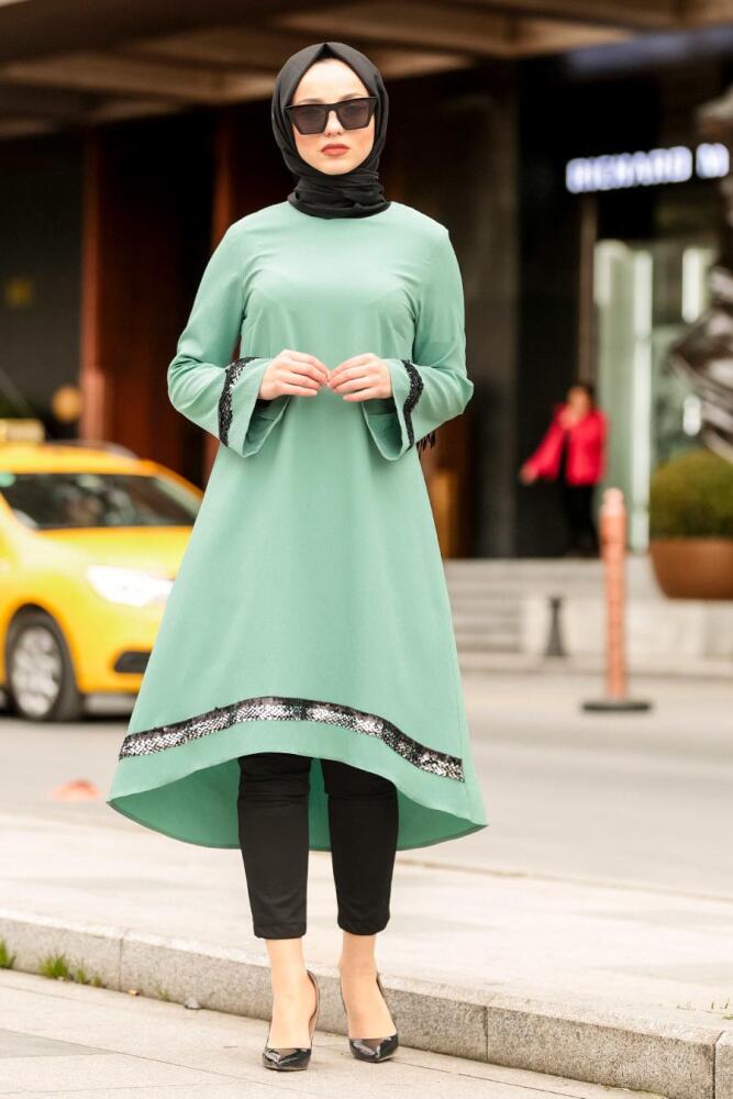 Vert Amande-Nayla Collection - Tunique Hijab - 1