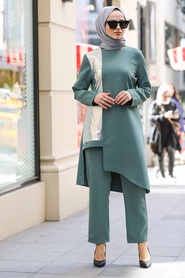 Vert Amande- Neva Style - Combination Hijab- 5533CY - Thumbnail