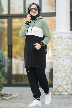 Vert Amande - Neva Style - Ensemble Décontracté Hijab - 7107CY - 1