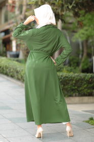 Vert D'arachide- Nayla Collection - Manteau Hijab 36440FY - Thumbnail