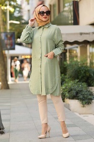 Vert D'arachide - Neva Style - Hijab Chemise - 38440FY - Thumbnail