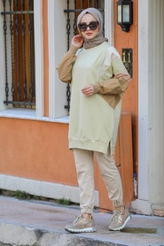 Vert D'arachide-Neva Style-Tunique Hijab-30256FY - Thumbnail