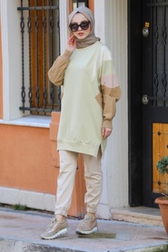 Vert D'arachide-Neva Style-Tunique Hijab-30256FY - Thumbnail