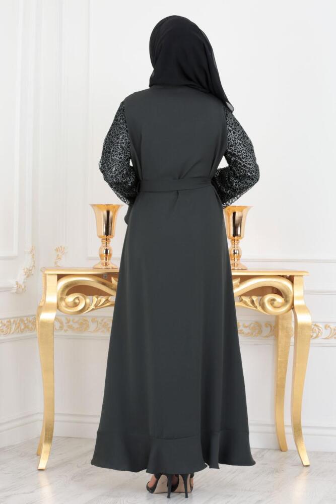 Vert Foncé - Nayla Collection - Abaya Turque Hijab 136KY - 3