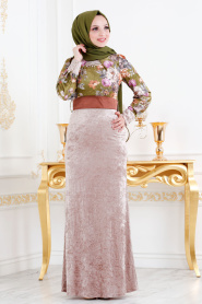 Vert Huile-Neva Style -Robe Hijab 2090YY - Thumbnail