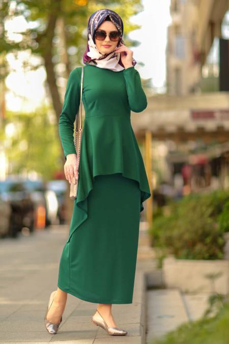 Vert - Nayla Collection - Combination Hijab 10280Y - 2