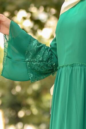 Vert - Nayla Collection - Robe Hijab 100415Y - 2