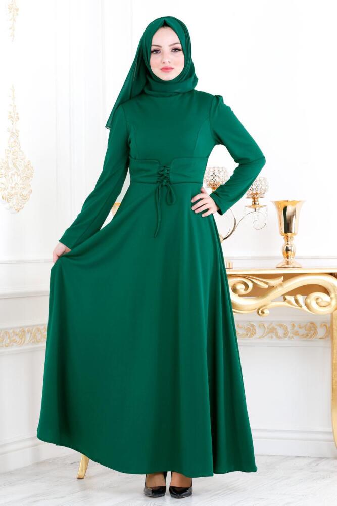 Vert - Nayla Collection - Robe Hijab 20960Y - 2