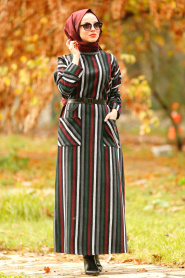 Vert - Nayla Collection - Robe Hijab 2502Y - Thumbnail