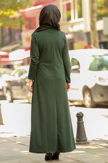Vert - Nayla Collection - Robe Hijab 79340Y - 3