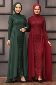 Vert - Nayla Collection - Robes de Soirée 90000Y - Thumbnail