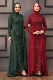 Vert - Nayla Collection - Robes de Soirée 90000Y - Thumbnail