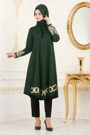 Vert - Nayla Collection - Tunique Hijab 79521Y - Thumbnail