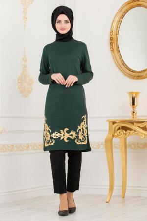 Vert - Nayla Collection - Tunique Hijab 79580Y - 1