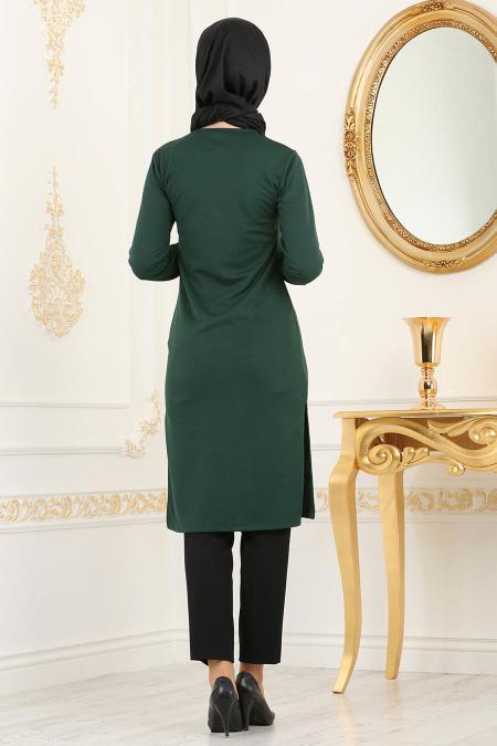 Vert - Nayla Collection - Tunique Hijab 79580Y - 2