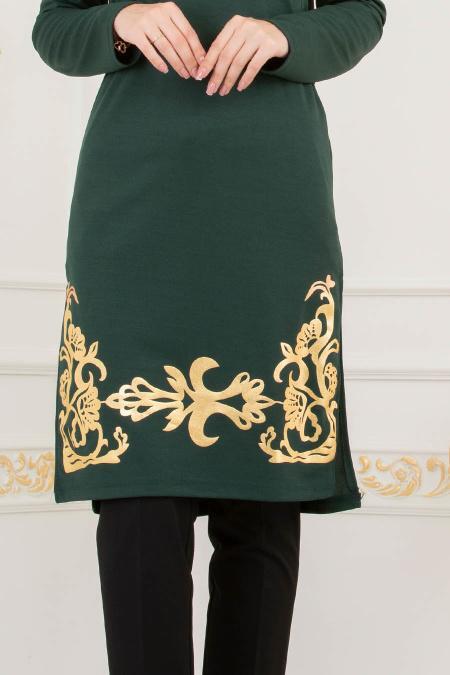 Vert - Nayla Collection - Tunique Hijab 79580Y - 3