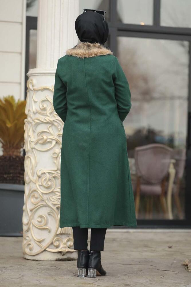Vert - Neva Style - Manteau Hijab - 50840Y - 2