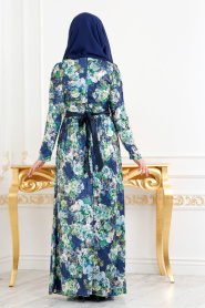 Vert- Neva Style - Robe Hijab 2093Y - Thumbnail