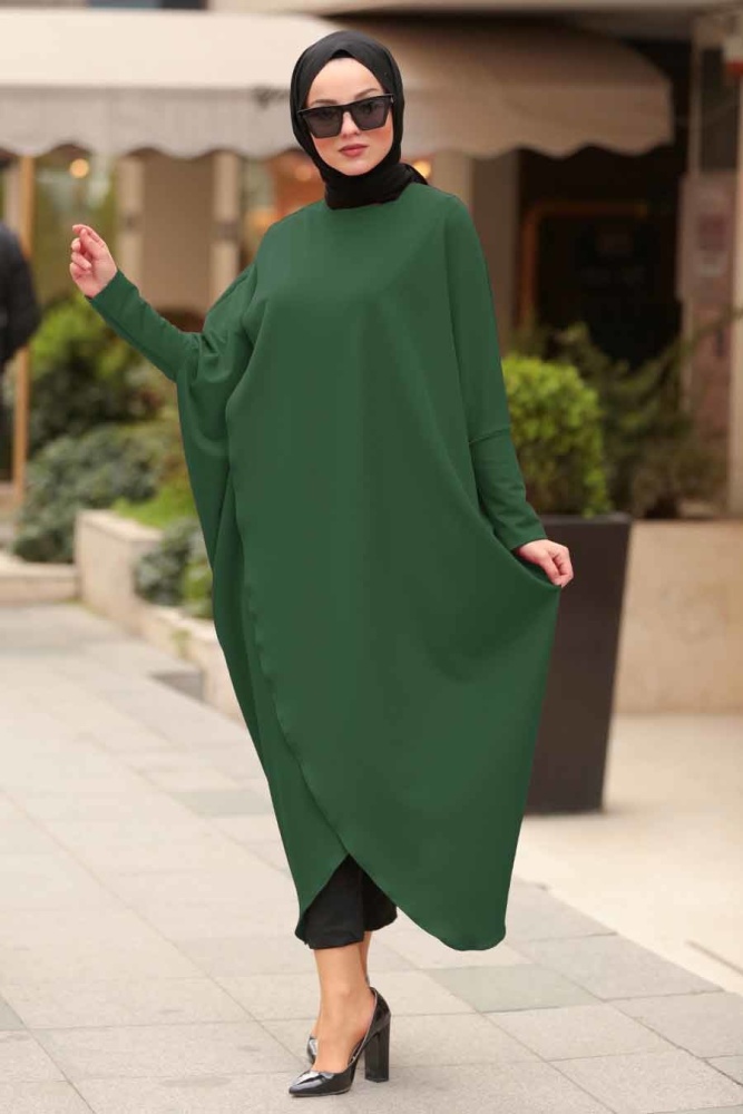 Vert - Neva Style - tunique poncho hijab - 5134Y - 1