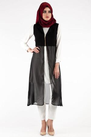 Vest - Black Hijab Vest 5065S - 1