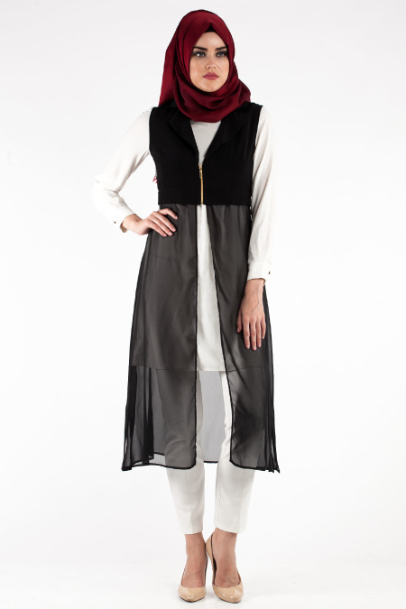 Vest - Black Hijab Vest 5065S