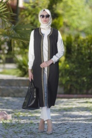 Vest - Black Hijab Vest 6113S - Thumbnail
