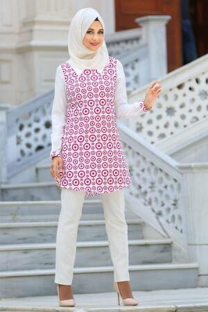 Vest - Fuchsia Hijab Vest 6146F - 1