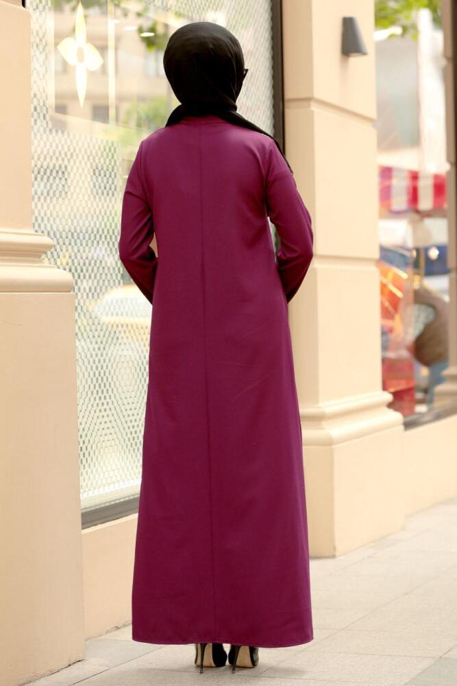 Violet Foncé - Nayla Collection - Abaya Turque - 5015MU - 2