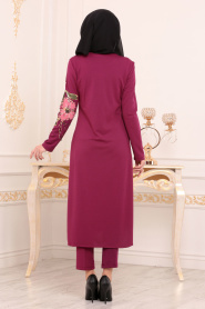 Violet Foncé- Nayla Collection - Combination Hijab 100294MU - Thumbnail