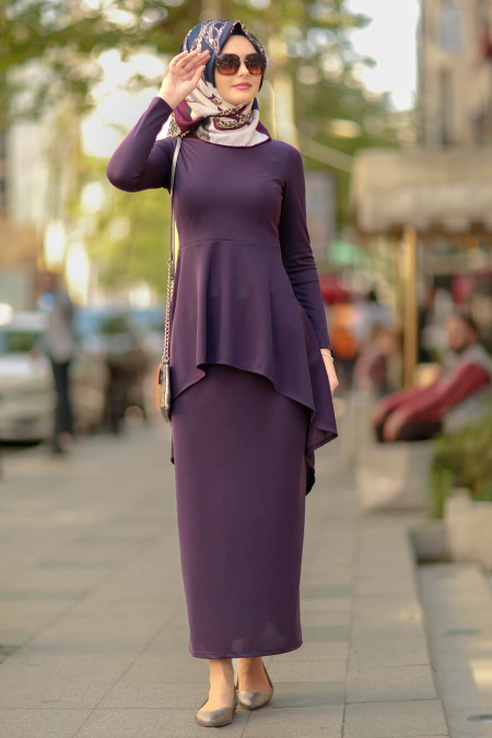 Violet Foncé - Nayla Collection - Combination Hijab 10280KMOR
