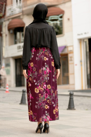 Violet Foncé - Nayla Collection - Jupe Hijab - 1834MU - Thumbnail