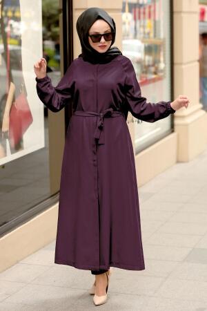 Violet Foncé - Nayla Collection - Manteau Hijab 5454MU - 1