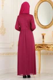 Violet Foncé - Nayla Collection - robe hijab 100420MU - Thumbnail