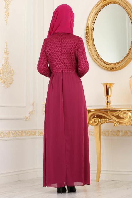 Violet Foncé - Nayla Collection - robe hijab 100420MU - 2