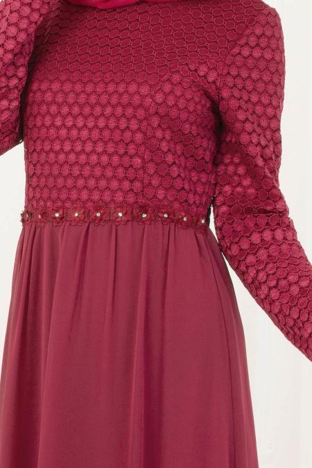 Violet Foncé - Nayla Collection - robe hijab 100420MU - 3