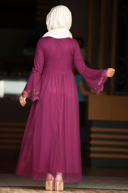 Violet Foncé - Nayla Collection - Robe Hijab 100421MU - 2