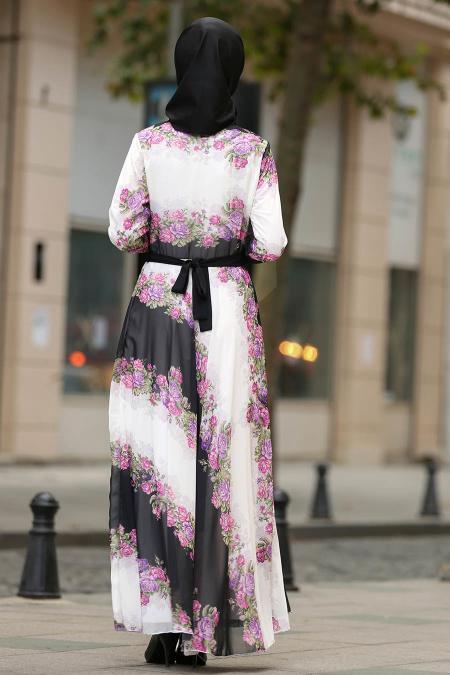 Violet Foncé - Nayla Collection - Robe Hijab 100432MU - 2