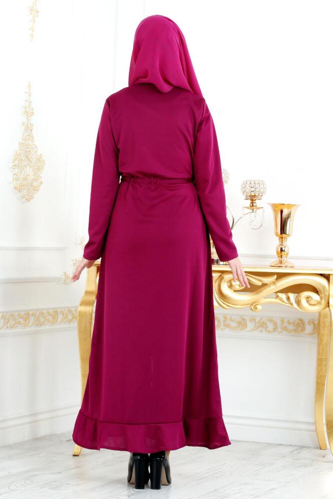Violet Foncé - Nayla Collection - Robe Hijab 2090MU - 4