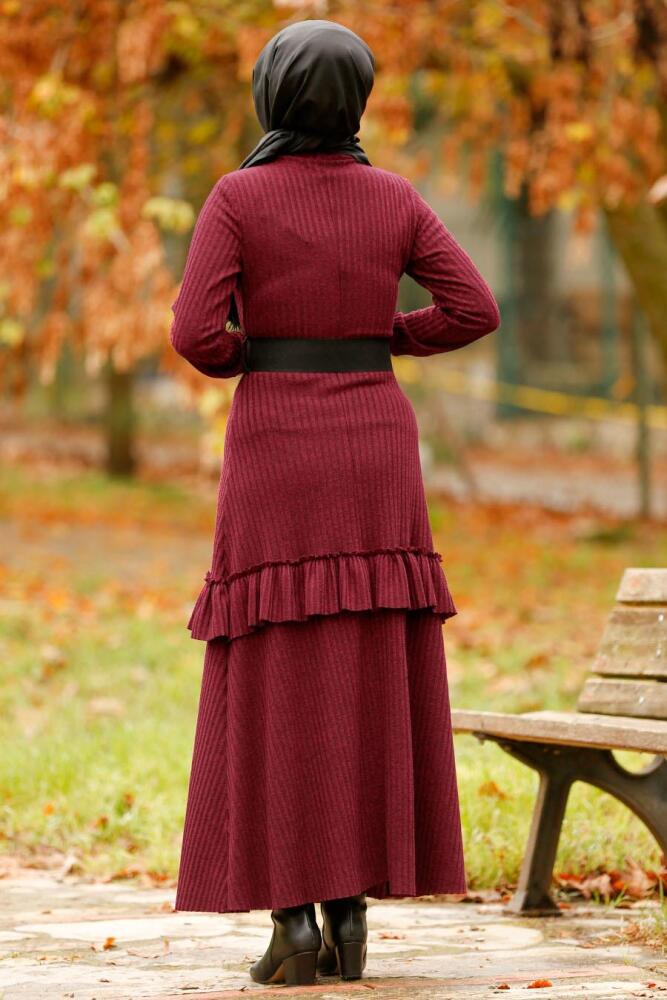 Violet Foncé - Nayla Collection - Robe Hijab 4021MU - 2