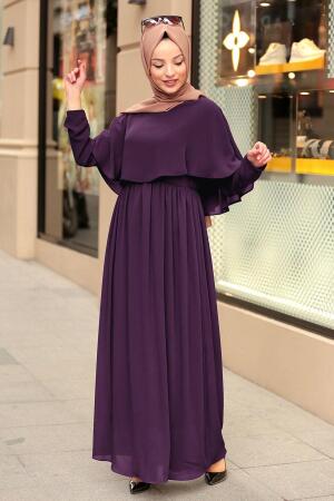Violet Foncé - Nayla Collection - Robe Hijab 6124MU - 1