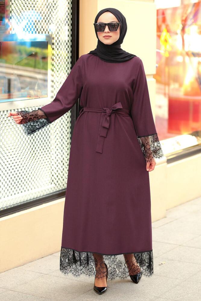 Violet Foncé- Nayla Collection - Robe Hijab 6129MU - 1