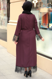Violet Foncé- Nayla Collection - Robe Hijab 6129MU - Thumbnail