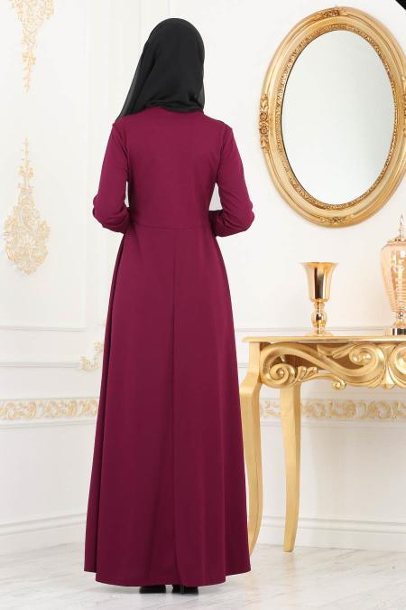 Violet Foncé - Nayla Collection - robe hijab 79270MU - 2