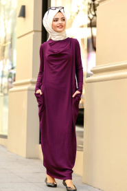 Violet Foncé - Nayla Collection - robe hijab 956MU - Thumbnail