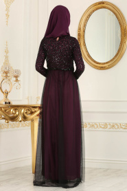 Violet Foncé - Nayla Collection -Robes de Soirée 12013MU - Thumbnail