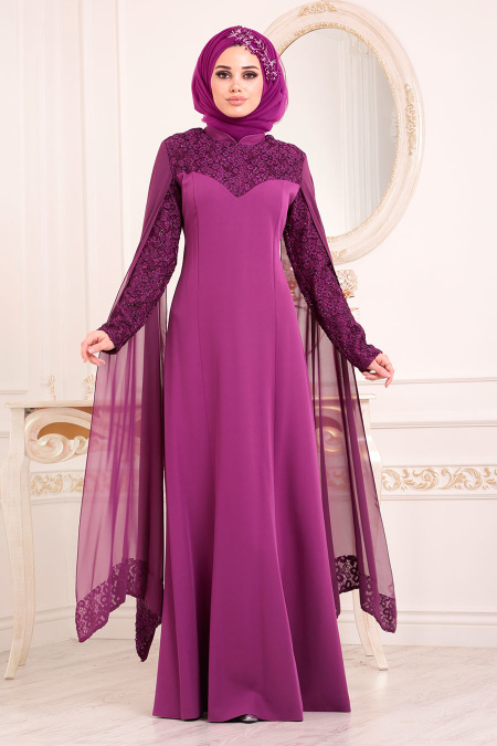 Violet Foncé - Nayla Collection - Robes de Soirée 4045MU
