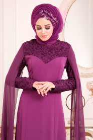 Violet Foncé - Nayla Collection - Robes de Soirée 4045MU - Thumbnail
