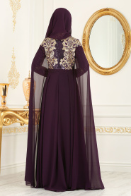 Violet Foncé - Nayla Collection - Robes de Soirée 8078MU - Thumbnail